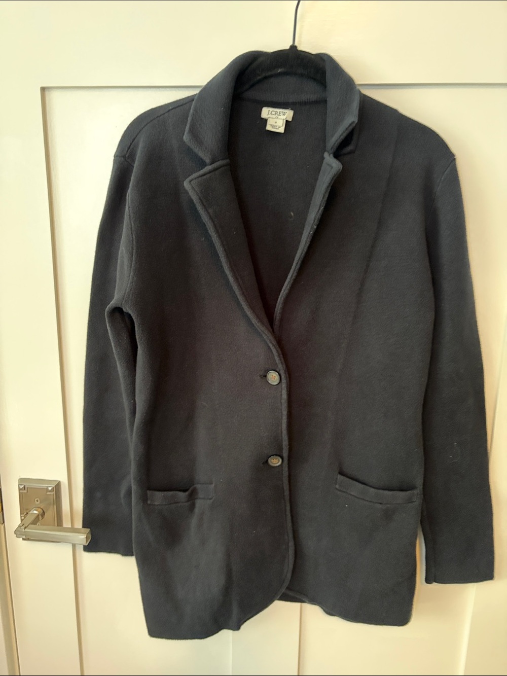 J. Crew Navy Knit/ Sweater Two-Button Blazer